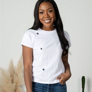 Z Supply White Tee with Navy Stars